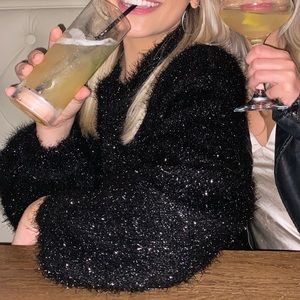 JOA Black Sparkle Sweater